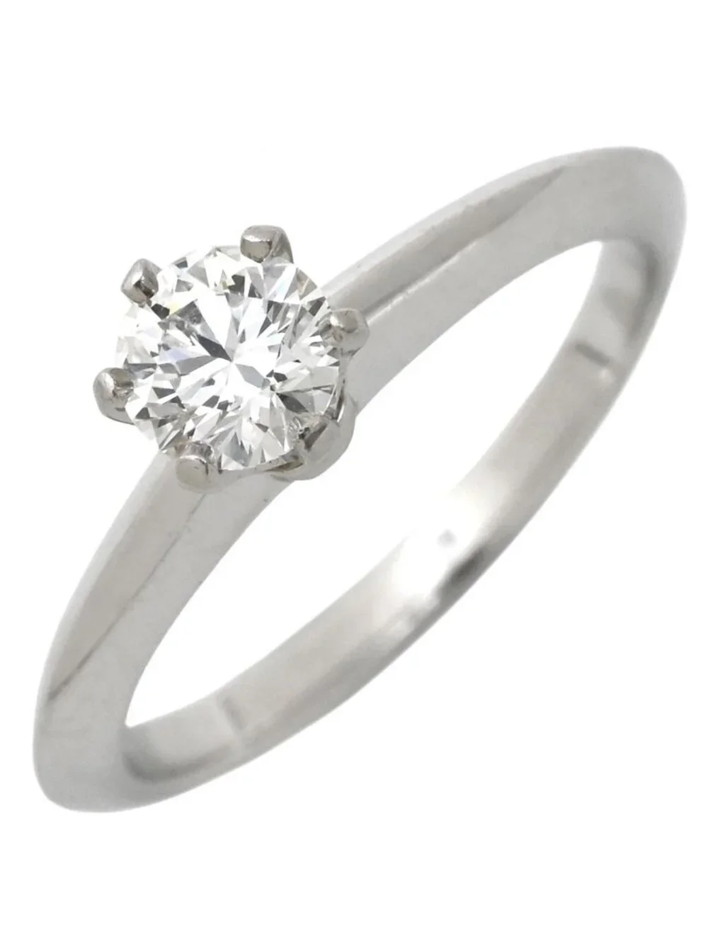 Tiffany & Co Ring Solitaire Diamond Platinum Silver T& Single Standing Claw